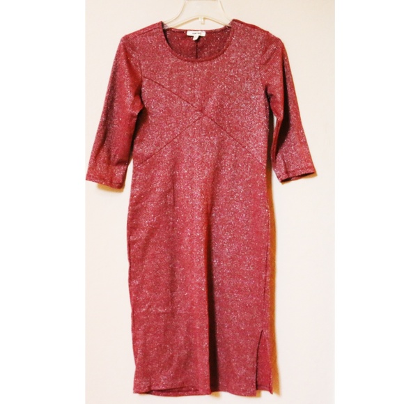 Red Shiny Stretch Dress - Picture 1 of 4